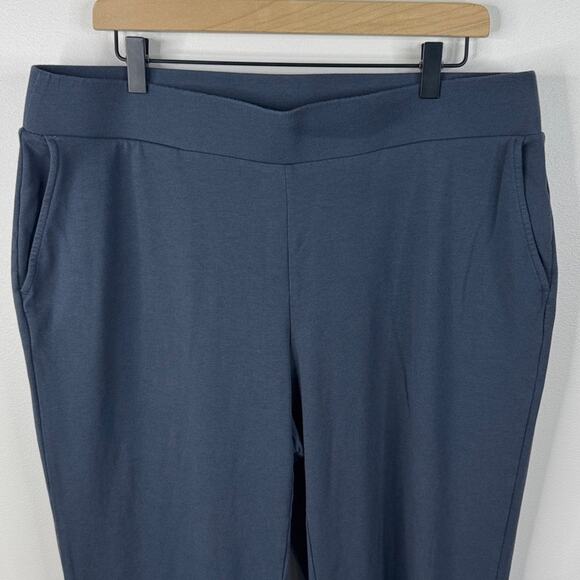 J. Jill Pure Jill Affinity French Terry Slim Leg Pants XL Blue Gray Travel Luxe - Picture 2 of 7